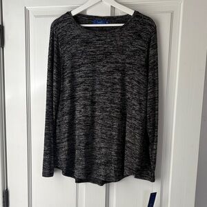 NWT Apt 9 Charcoal Long Sleeve Top large Y2K